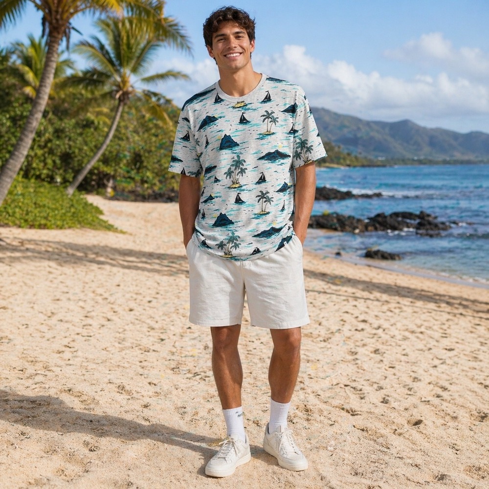 Sovereign Code Tropical Island Sailboat Tee Beach Vacation Coastal Resort Summer
